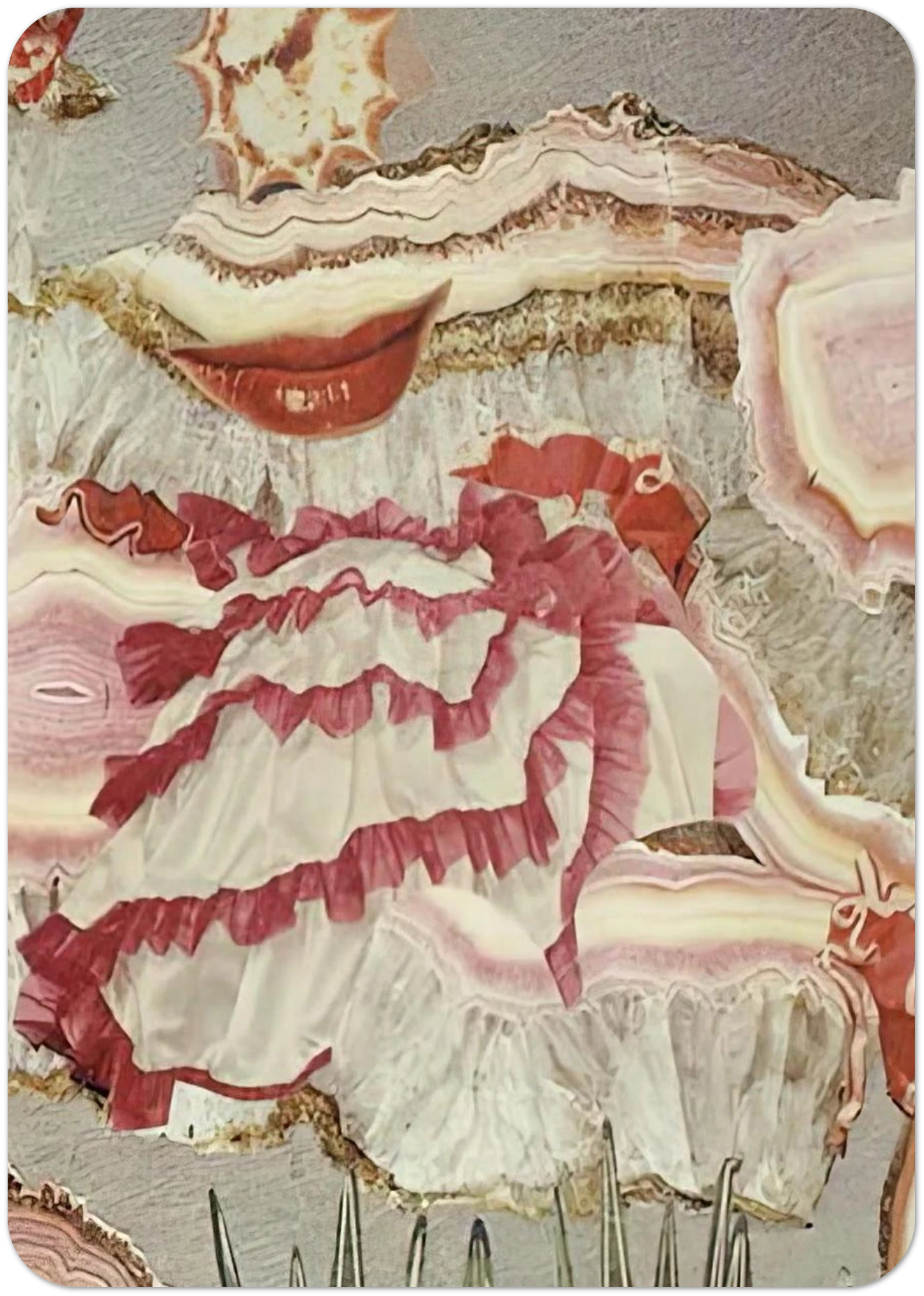 AROUND A RED MOUTH 1967 By Hannah Hoch Pack of 10 Post Cards | Hannah Hoch Post Cards | A6 (10.5 x 14.8 cm) - 4.1 x 5.8 inches