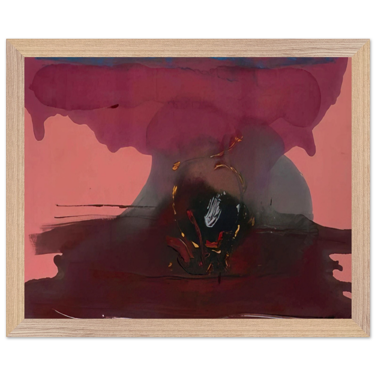 Helen Frankenthaler - Harbinger - 1986 Wall art - 20x25 cm / 8x10 inches - Premium Wooden Framed Poster With Fine Art Paper-canvas - Wood frame
