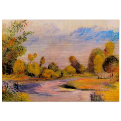 Banks of a River - Pierre-Auguste Renoir Brushed Aluminum Print - 70x100 cm / 28x40 inches | Pierre-Auguste Renoir Aluminum Print | Pierre-Auguste Renoir Prints