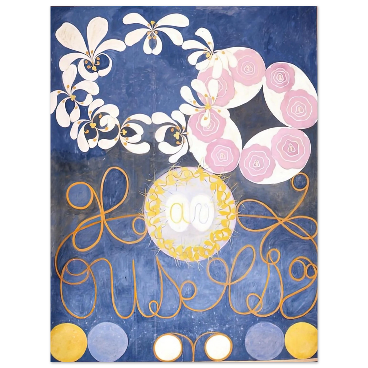 Hilma af Klint - THE TEN LARGEST 1907 Wall art - 13x18 cm / 5x7 inches - Premium Wooden Framed Poster With Fine Art Paper - Wood frame