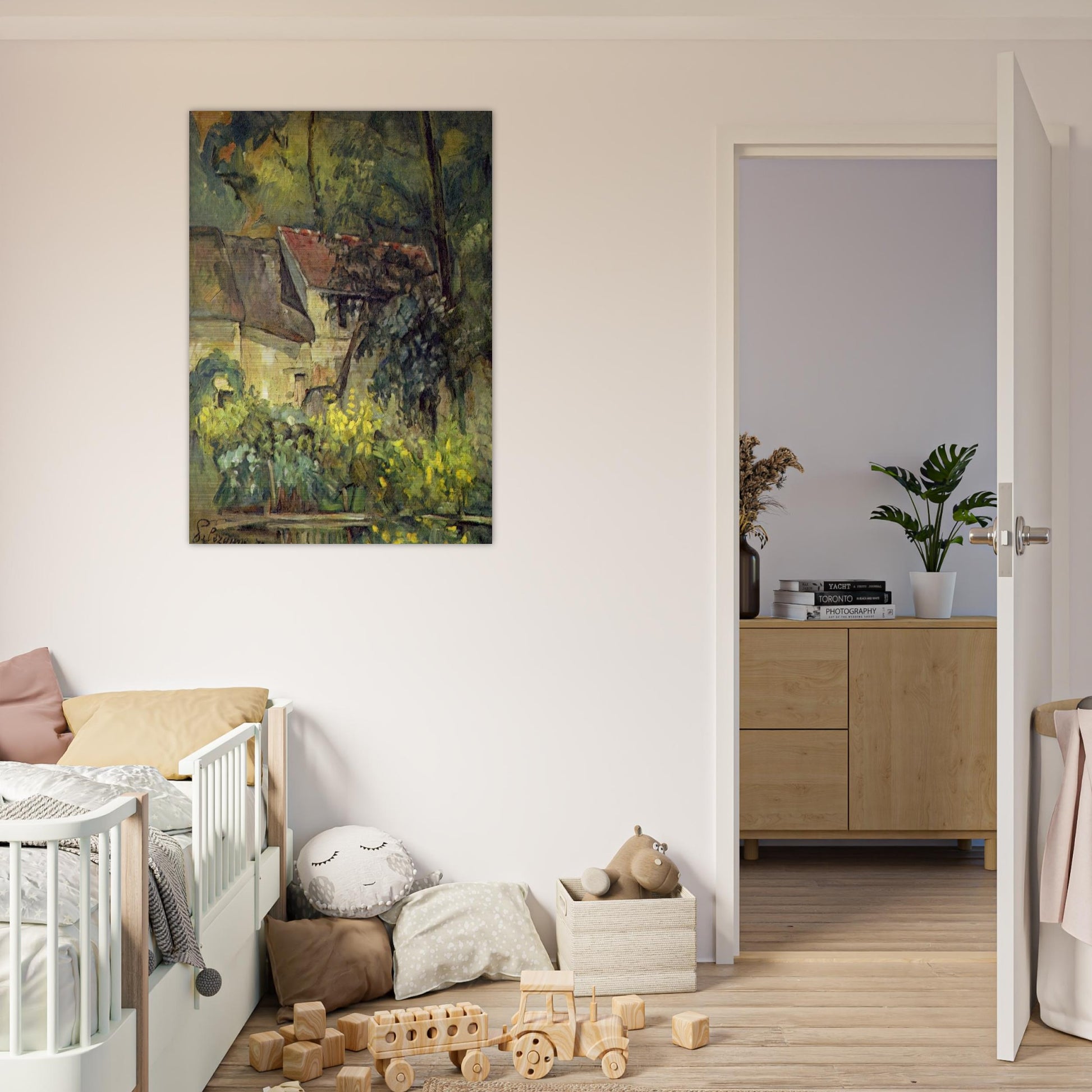 The House of Pere Lacroix in Auvers - Paul Cézanne Brushed Aluminum Print - 70x100 cm / 28x40 inches | Paul Cézanne Aluminum Print | Paul Cézanne Prints