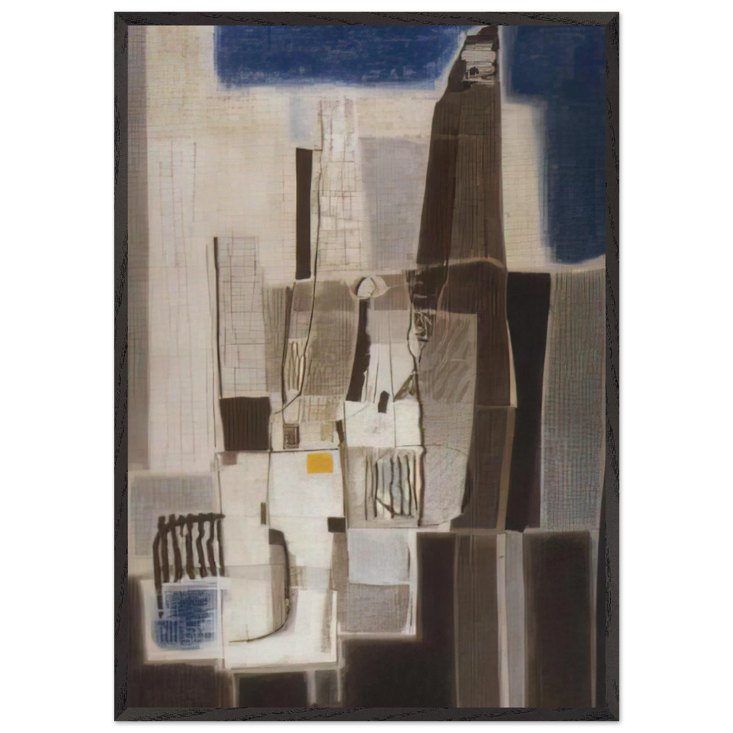 Architettura 1 - Art Informel - Bice Lazzari 70x100 cm / 28x40 inches Framed Art Print – Black Wooden Frame