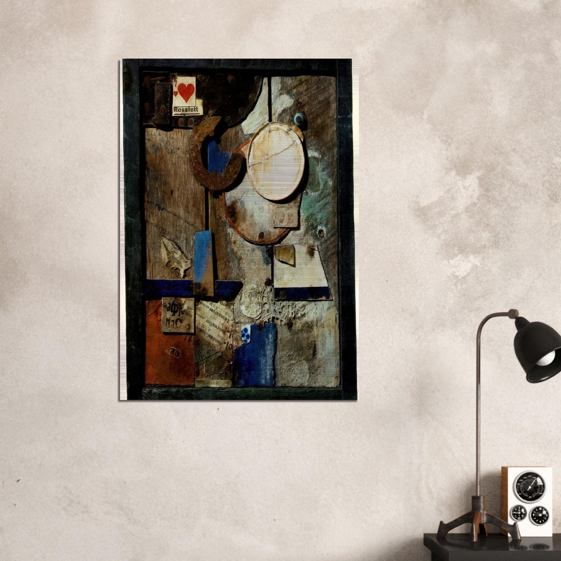 MERZBILD ROSSFETT 1919 - Kurt Schwitters Brushed Aluminum Print - 70x100 cm / 28x40 inches | Kurt Schwitters Aluminum Print | Kurt Schwitters Prints