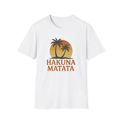 Hakuna Matata T-shirt rétro graphique, T-shirt à l'humeur positive "Pas de soucis", T-shirt inspiré des années 90, Haut avec citation feel-good, Cadeau unisexe