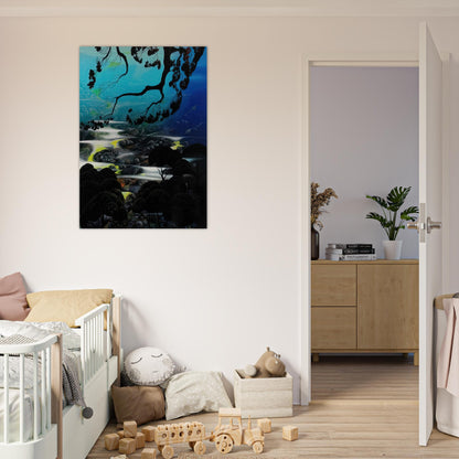 Days End - Eyvind Earle Brushed Aluminum Print - 70x100 cm / 28x40 inches | Eyvind Earle Aluminum Print | Eyvind Earle Prints