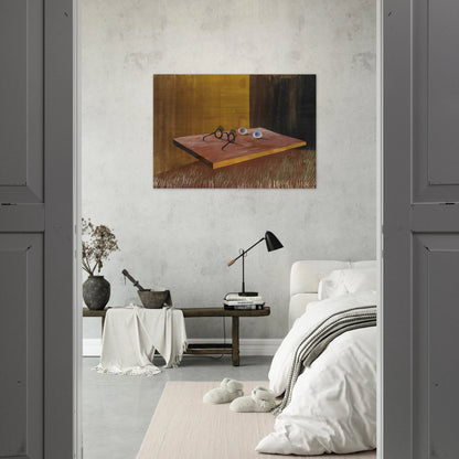 EYES ON THE TABLE 1938 - Remedios Varo Brushed Aluminum Print - 70x100 cm / 28x40 inches | Remedios Varo Aluminum Print | Remedios Varo Prints