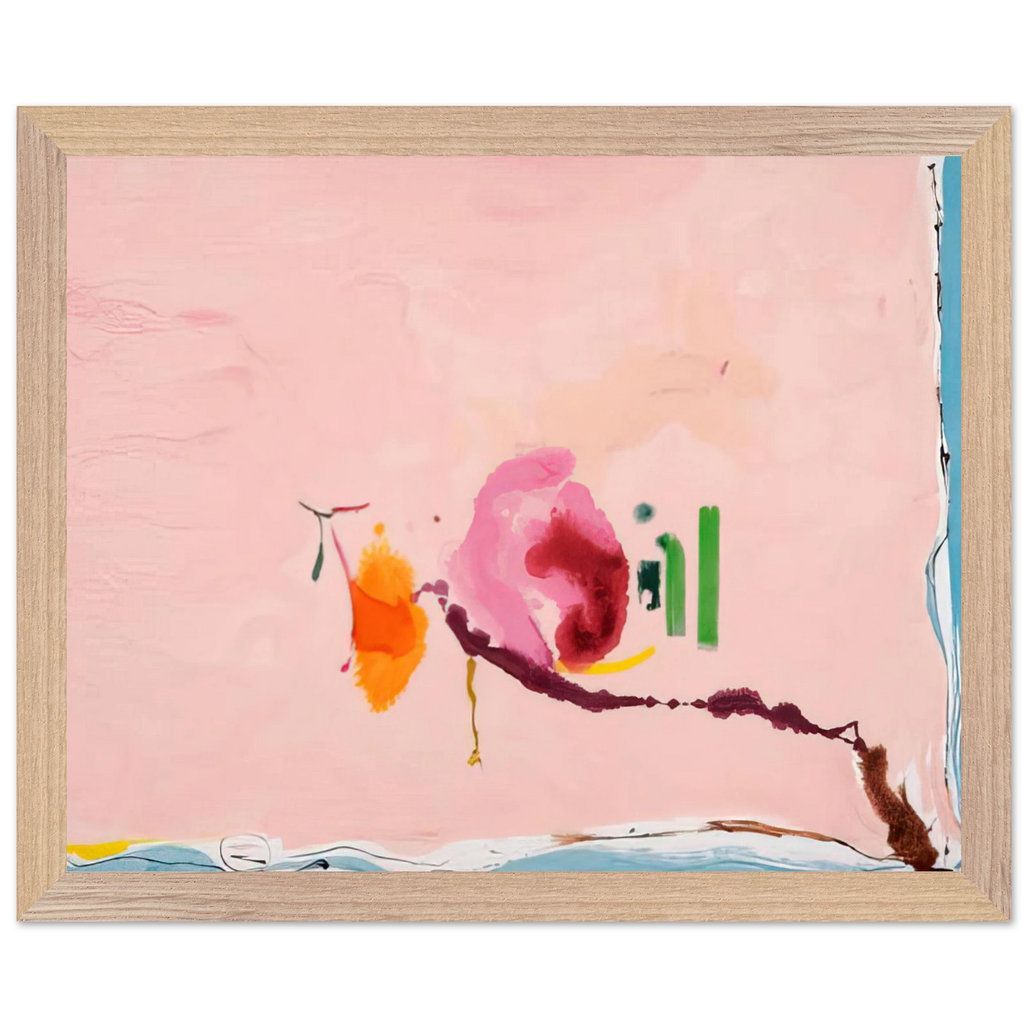 Helen Frankenthaler - Flirt - 1995 Wall art - A2 (42 x 59.4  cm) - Premium Wooden Framed Poster With Fine Art Paper - White frame