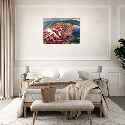 Volo su paese o Studio per A 300 Km sulla città - 1930 - Gerardo Dottori Acrylic Print - 70x100 cm / 28x40″ inches