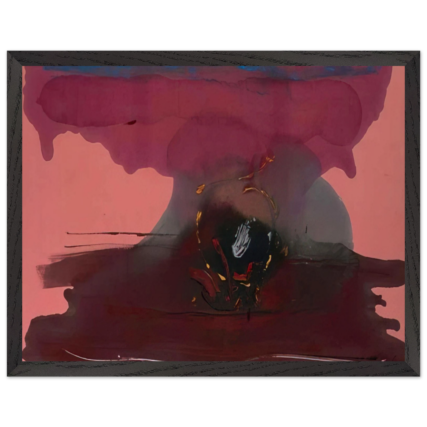 Helen Frankenthaler - Harbinger - 1986 Wall art - 21x29.7 cm / 8x12" - Premium Wooden Framed Poster With Fine Art Paper-canvas - White frame