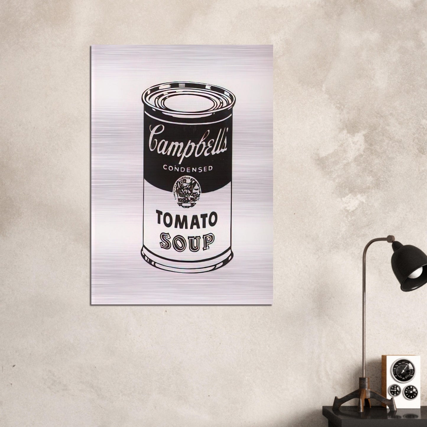 Campbell's Soup Can  Tomato -Retrospective Series - Andy Warhol Brushed Aluminum Print - 70x100 cm / 28x40 inches | Andy Warhol Aluminum Print | Andy Warhol Prints