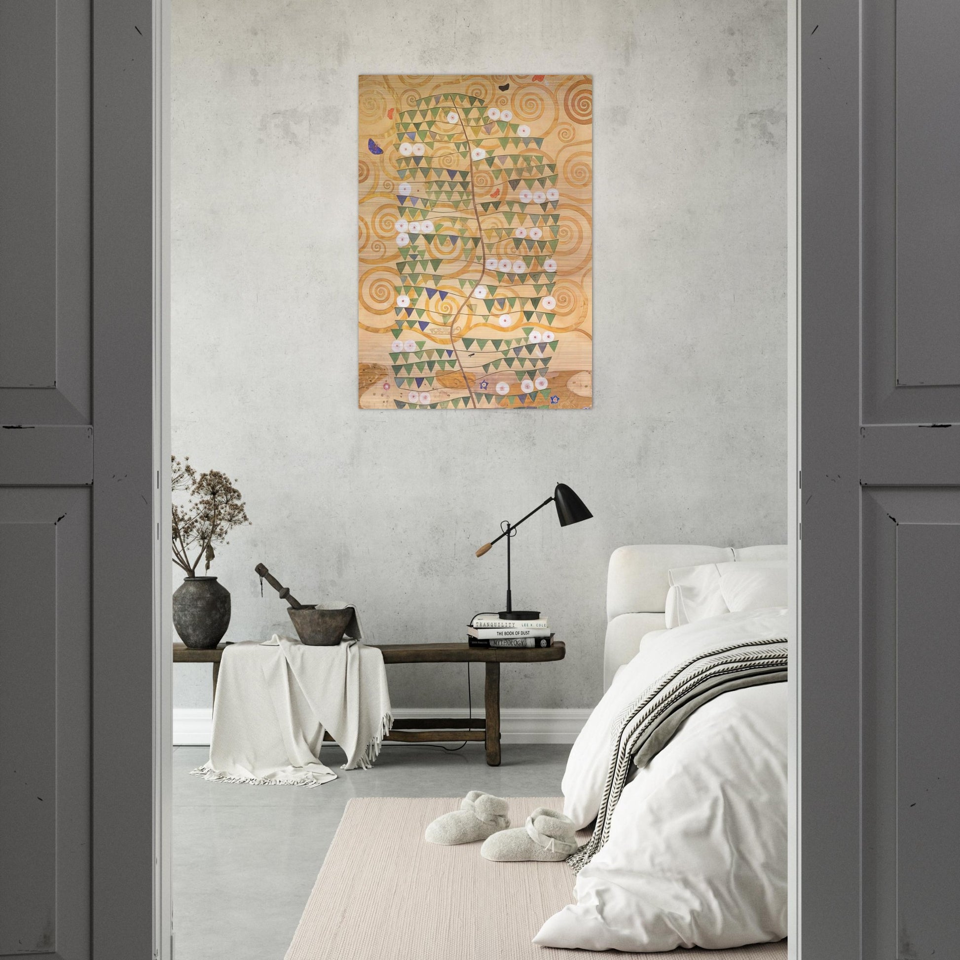 CARTOON FOR THE FRIEZE OF THE VILLA STOCLET IN BRUSSELS RIGHT PART OF THE TREE OF LIFE 1909 - Gustav Klimt Brushed Aluminum Print - 70x100 cm / 28x40 inches | Gustav Klimt Aluminum Print | Gustav Klimt Prints