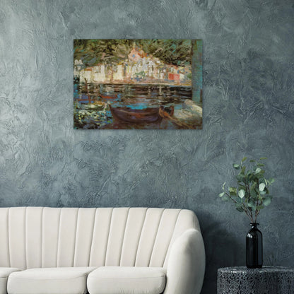 VIEW OF CADAQUES FROM PLAYA POAL - Salvador Dali Brushed Aluminum Print - 70x100 cm / 28x40 inches | Salvador Dali Aluminum Print | Salvador Dali Prints