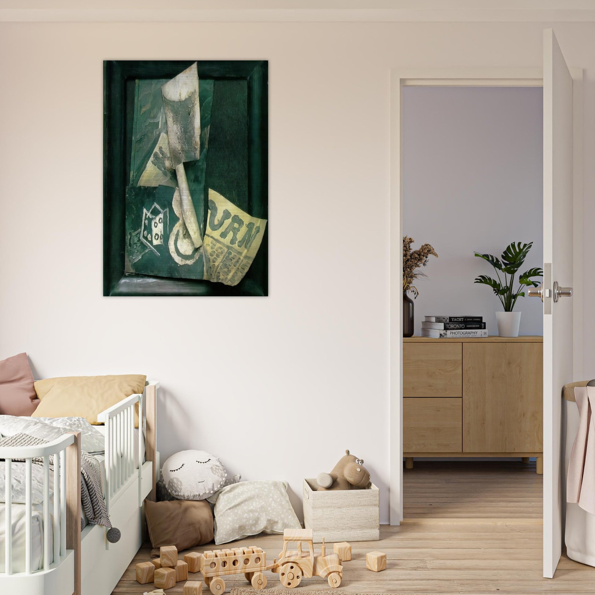 Glass and newspaper - Pablo Picasso Brushed Aluminum Print - 70x100 cm / 28x40 inches | Pablo Picasso Aluminum Print | Pablo Picasso Prints