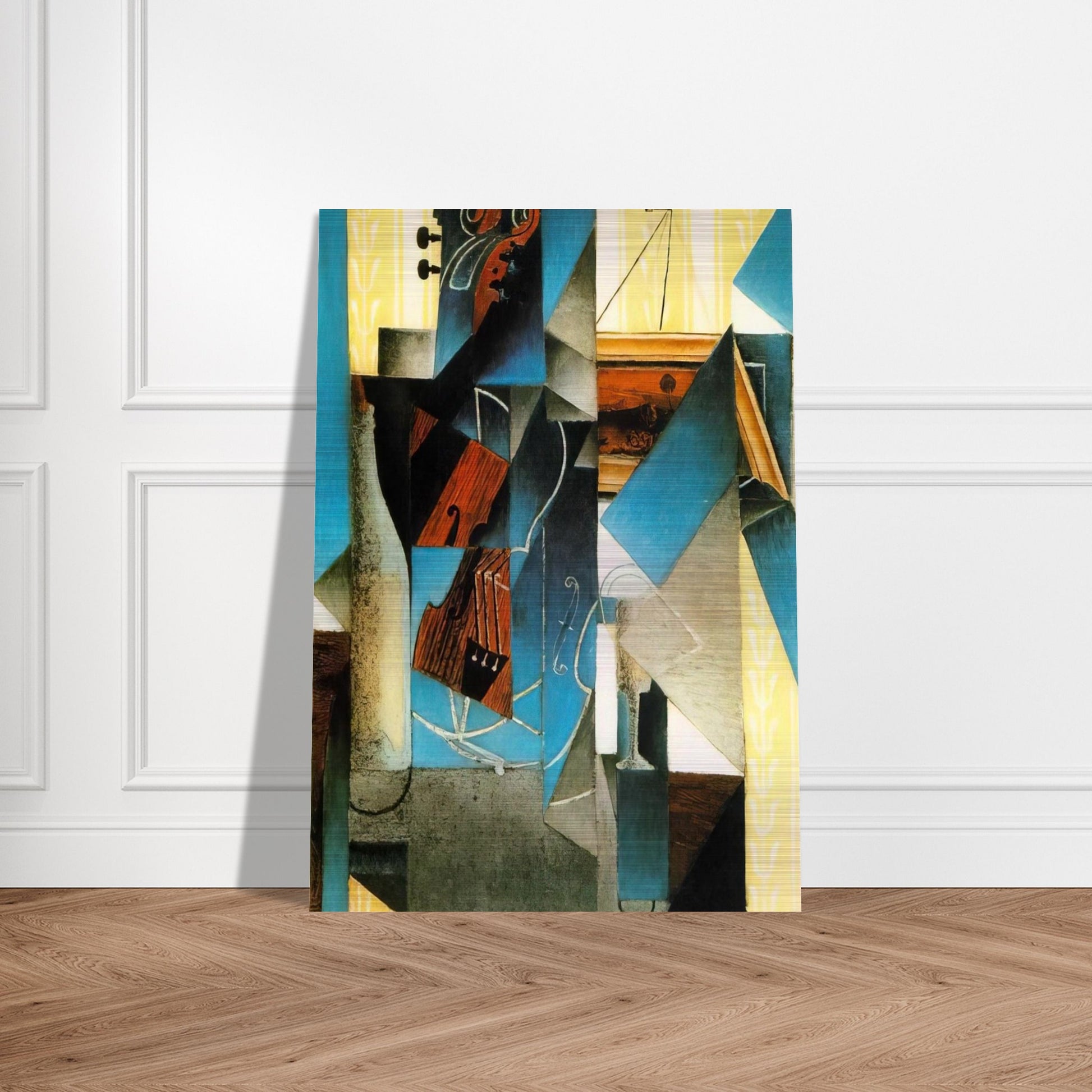 VIOLIN AND PRINT 1913 - Juan Gris Brushed Aluminum Print - 70x100 cm / 28x40 inches | Juan Gris Aluminum Print | Juan Gris Prints