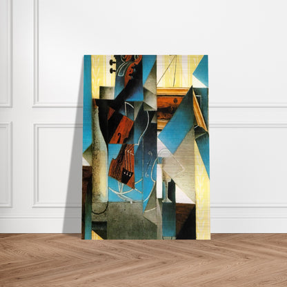 VIOLIN AND PRINT 1913 - Juan Gris Brushed Aluminum Print - 70x100 cm / 28x40 inches | Juan Gris Aluminum Print | Juan Gris Prints