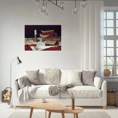 STILL LIFE WITH BOOKS AND CANDLE 1890 - Henri Matisse Brushed Aluminum Print - 70x100 cm / 28x40 inches | Henri Matisse Aluminum Print | Henri Matisse Prints