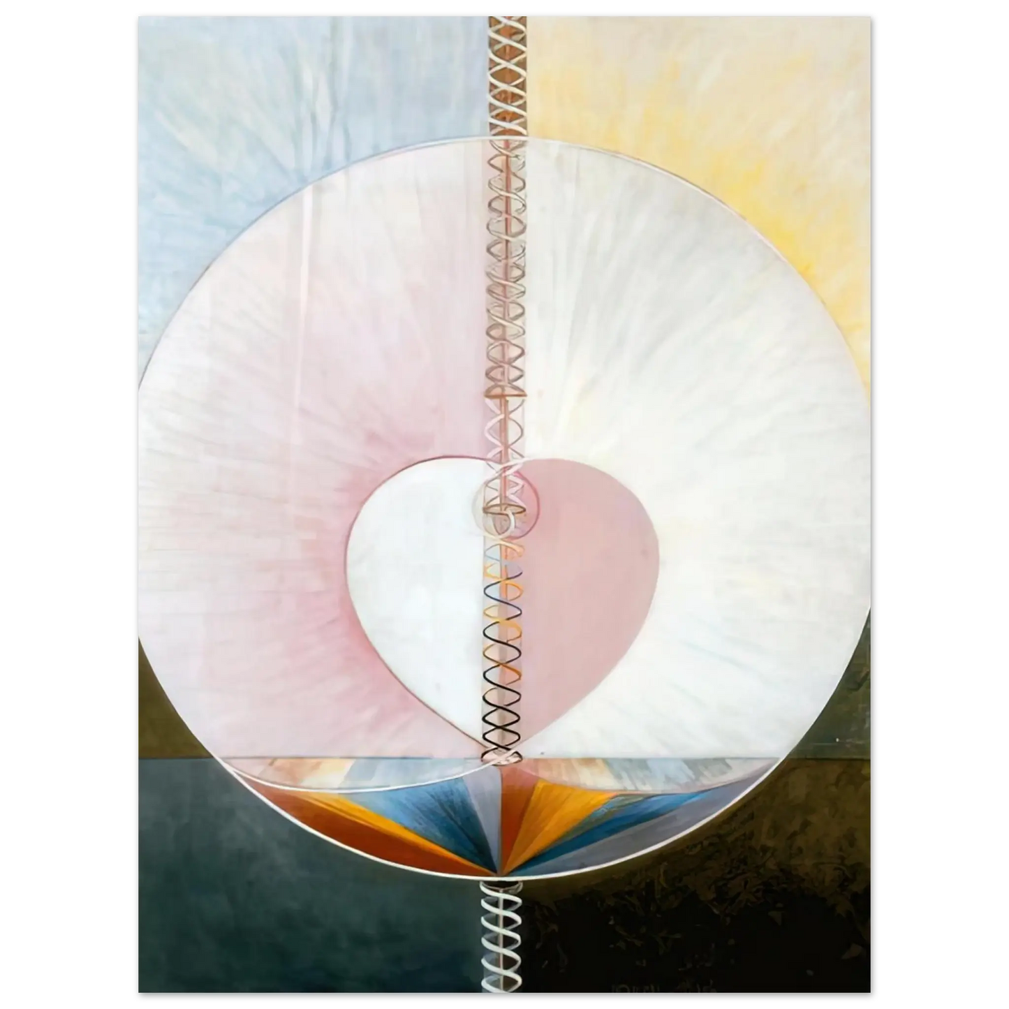Hilma af Klint - WHAT A HUMAN BEING IS 1910 Wall art - 30x30 cm / 12x12 Inches - Premium Wooden Framed Poster With Fine Art Paper - White frame