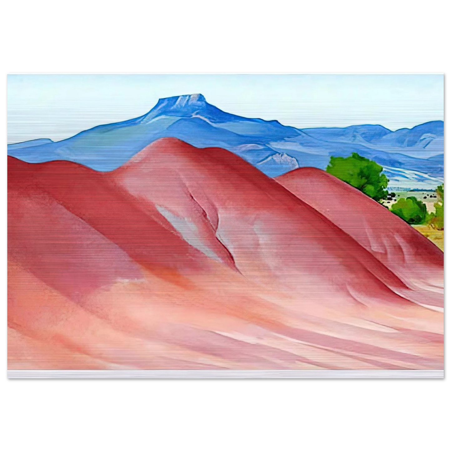Red Hills and Pedernal - Georgia O'Keeffe Brushed Aluminum Print - 70x100 cm / 28x40 inches | Georgia O'Keeffe Aluminum Print | Georgia O'Keeffe Prints