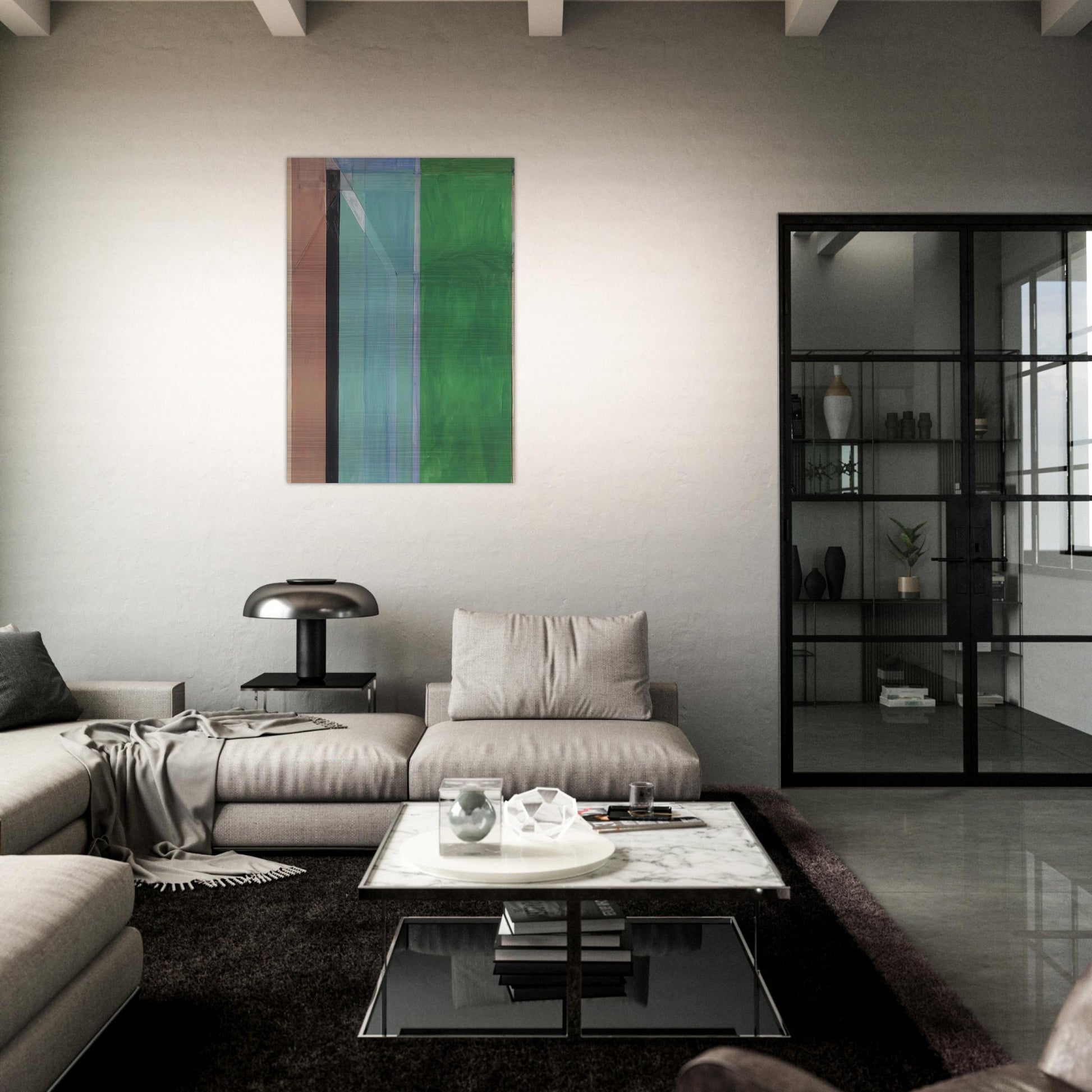 Ocean Park #30 - Richard Diebenkorn Brushed Aluminum Print - 70x100 cm / 28x40 inches | Richard Diebenkorn Aluminum Print | Richard Diebenkorn Prints
