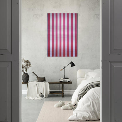 Peinture acrylique blanche sur tissu rayé blanc et rouge - 1970 - Daniel Buren Brushed Aluminum Print - 70x100 cm / 28x40 inches | Daniel Buren Aluminum Print | Daniel Buren Prints