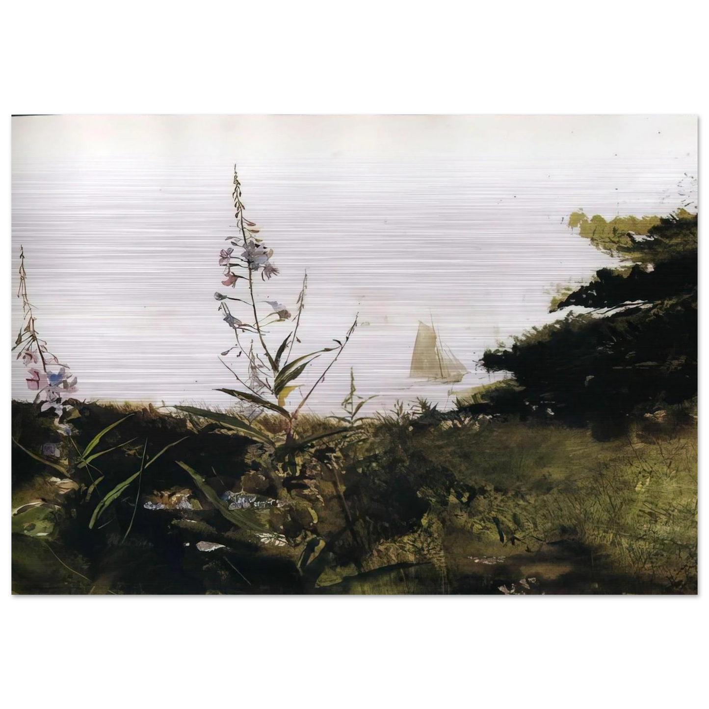 UNDER SAIL - Andrew Wyeth Brushed Aluminum Print - 70x100 cm / 28x40 inches | Andrew Wyeth Aluminum Print | Andrew Wyeth Prints
