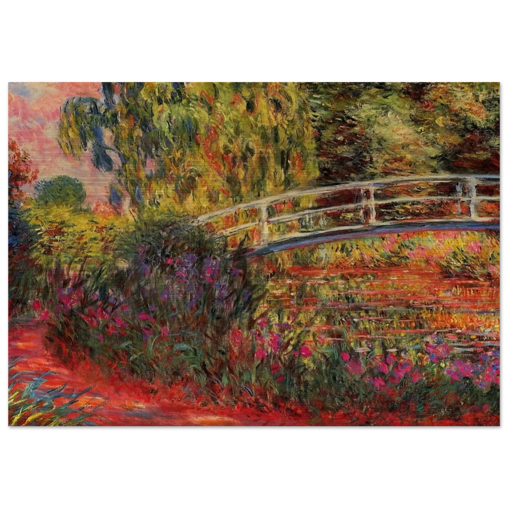 The Japanese Bridge The Water-Lily Pond, Water Irises - claude monet Brushed Aluminum Print - 70x100 cm / 28x40 inches | claude monet Aluminum Print | claude monet Prints