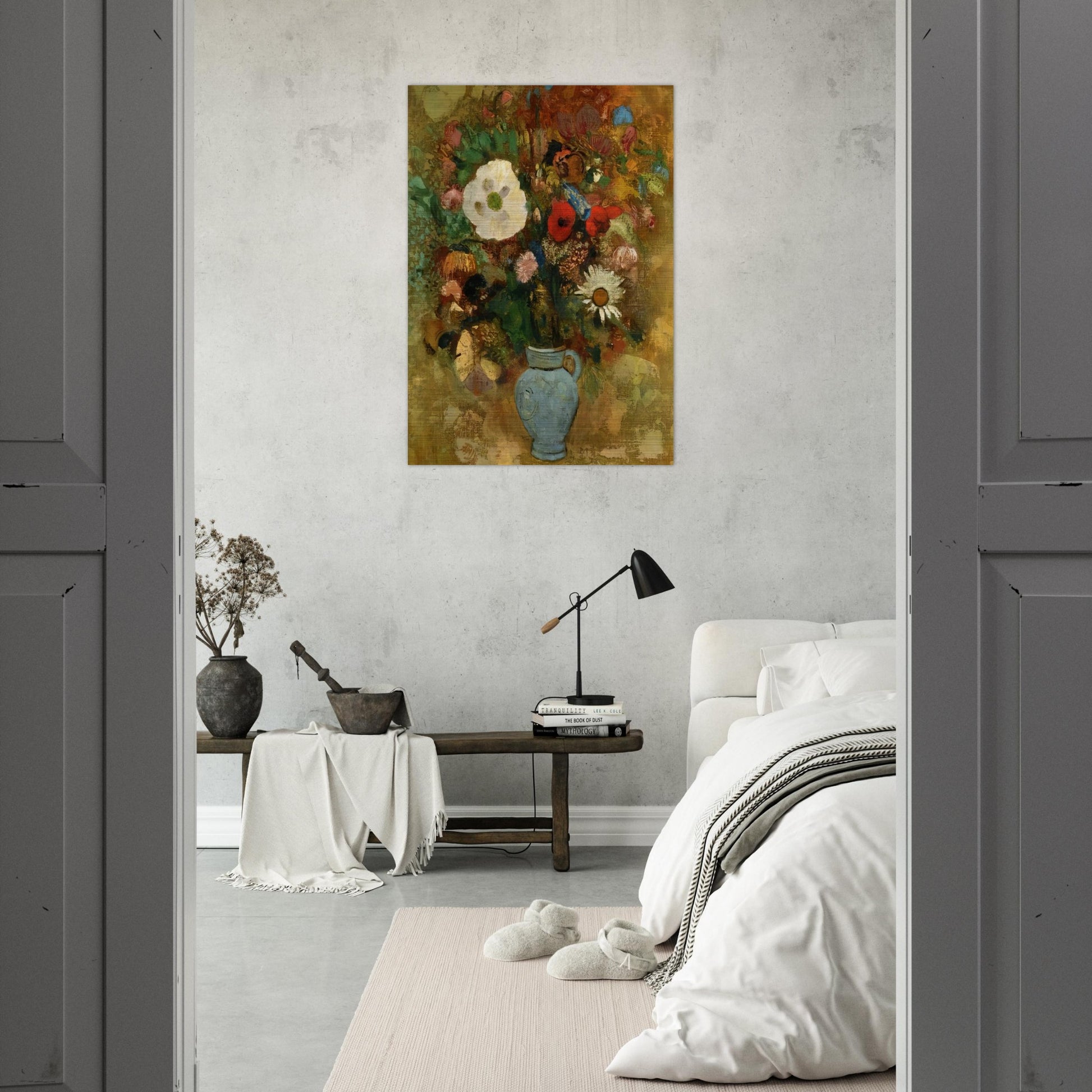 BOUQUET OF FLOWERS 1 - Odilon Redon Brushed Aluminum Print - 70x100 cm / 28x40 inches | Odilon Redon Aluminum Print | Odilon Redon Prints