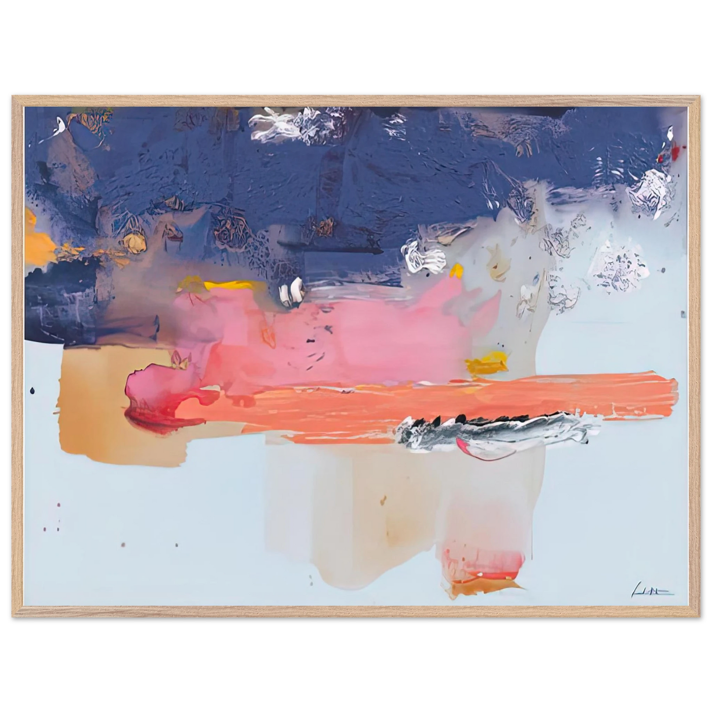 Helen Frankenthaler - Western Roadmap, 1991- Wall Art - 21x29.7 cm / 8x12" - Premium Wooden Framed Poster With Fine Art Paper-canvas - Wood frame