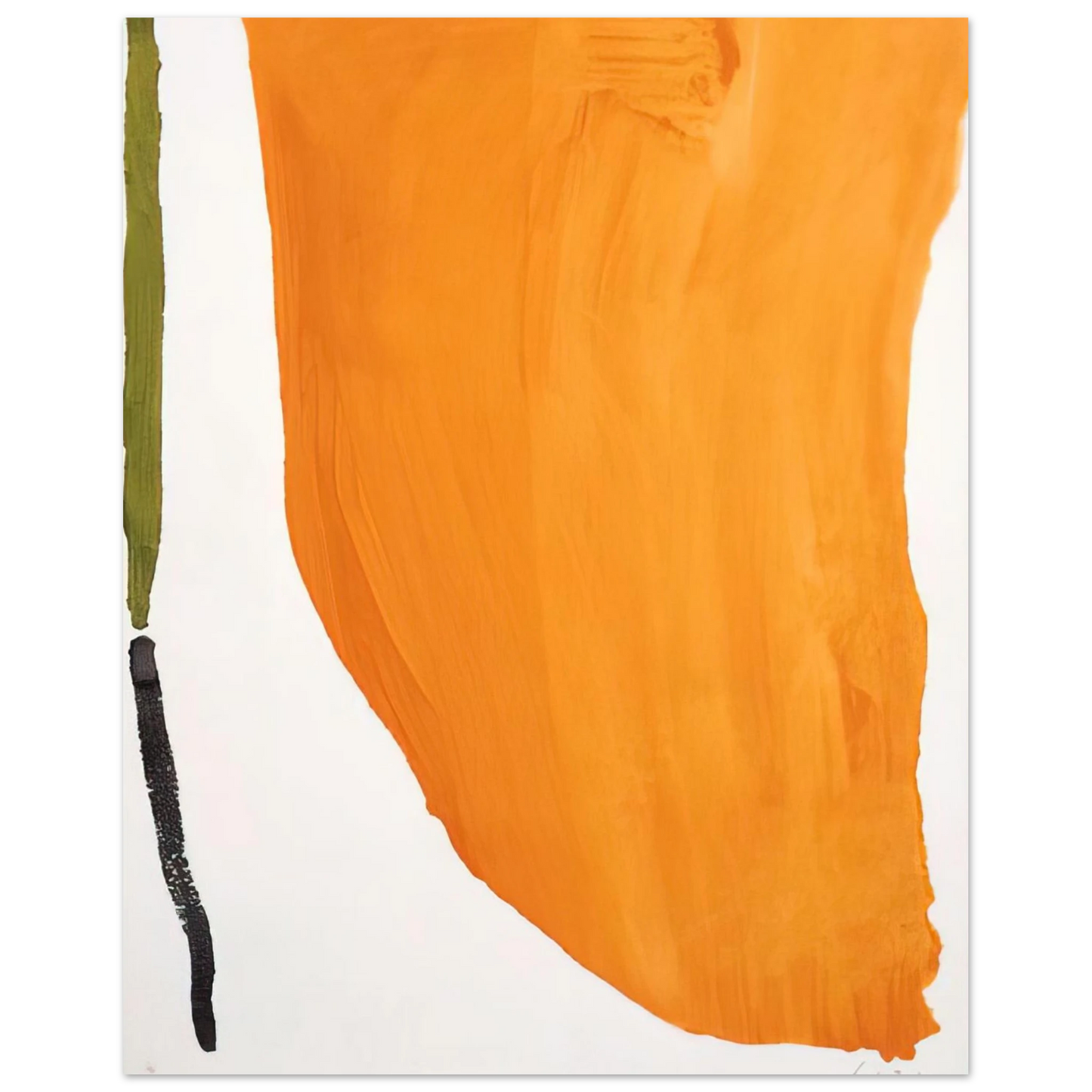 Helen Frankenthaler - Orange Downpour - 1970 Wall art - 70x100 cm / 28x40 inches - Premium Wooden Framed Poster With Fine Art Paper-canvas - Black frame