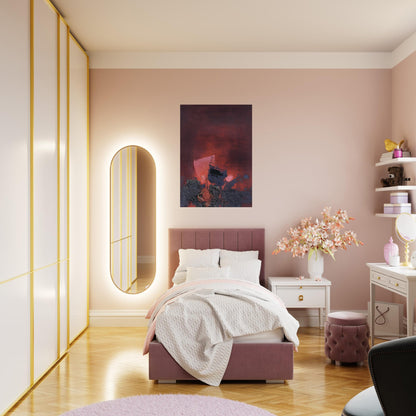SIN T TULO ABSTRACCI N EN ROSO Y NEGRO - Luis Feito Brushed Aluminum Print - 70x100 cm / 28x40 inches | Luis Feito Aluminum Print | Luis Feito Prints