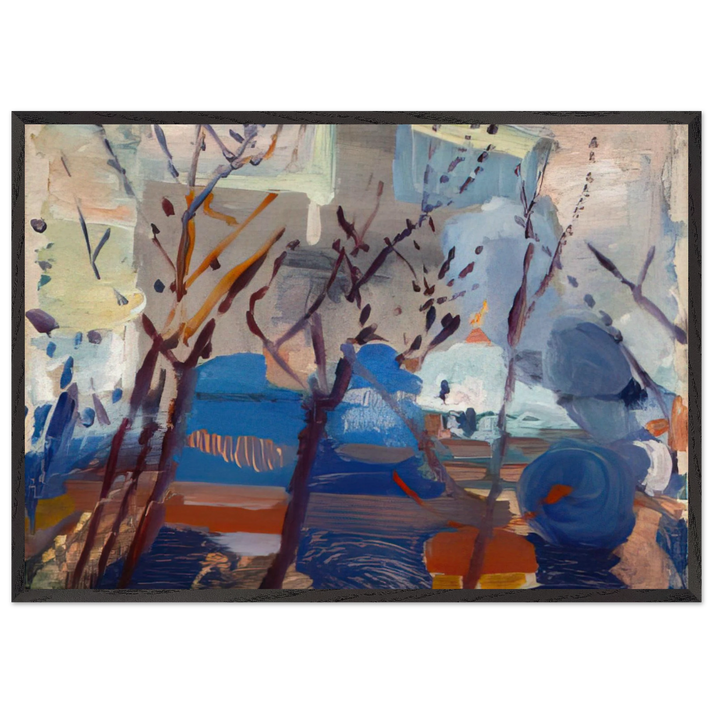 Weehawken Sequence - 1916 - John Marin 70x100 cm / 28x40 inches Framed Art Print – Black Wooden Frame