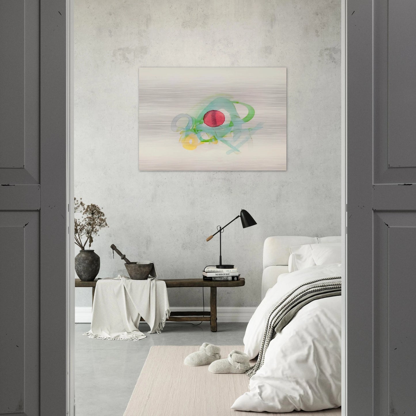 UNTITLED RED GREEN YELLOW AND BLUE - Luis Feito Brushed Aluminum Print - 70x100 cm / 28x40 inches | Luis Feito Aluminum Print | Luis Feito Prints