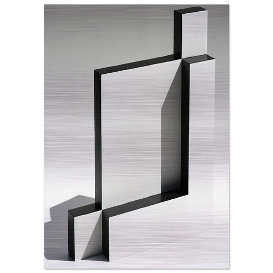 White and Black Sculpture - 1965 - Lygia Pape Brushed Aluminum Print - 70x100 cm / 28x40 inches | Lygia Pape Aluminum Print | Lygia Pape Prints