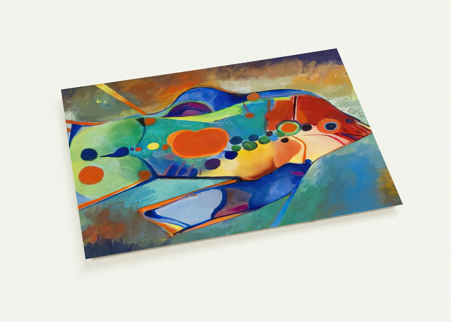 Fish - Naïve Art Primitivism By Aldemir Martins Pack of 10 Post Cards | Aldemir Martins Post Cards | A6 (10.5 x 14.8 cm) - 4.1 x 5.8 inches
