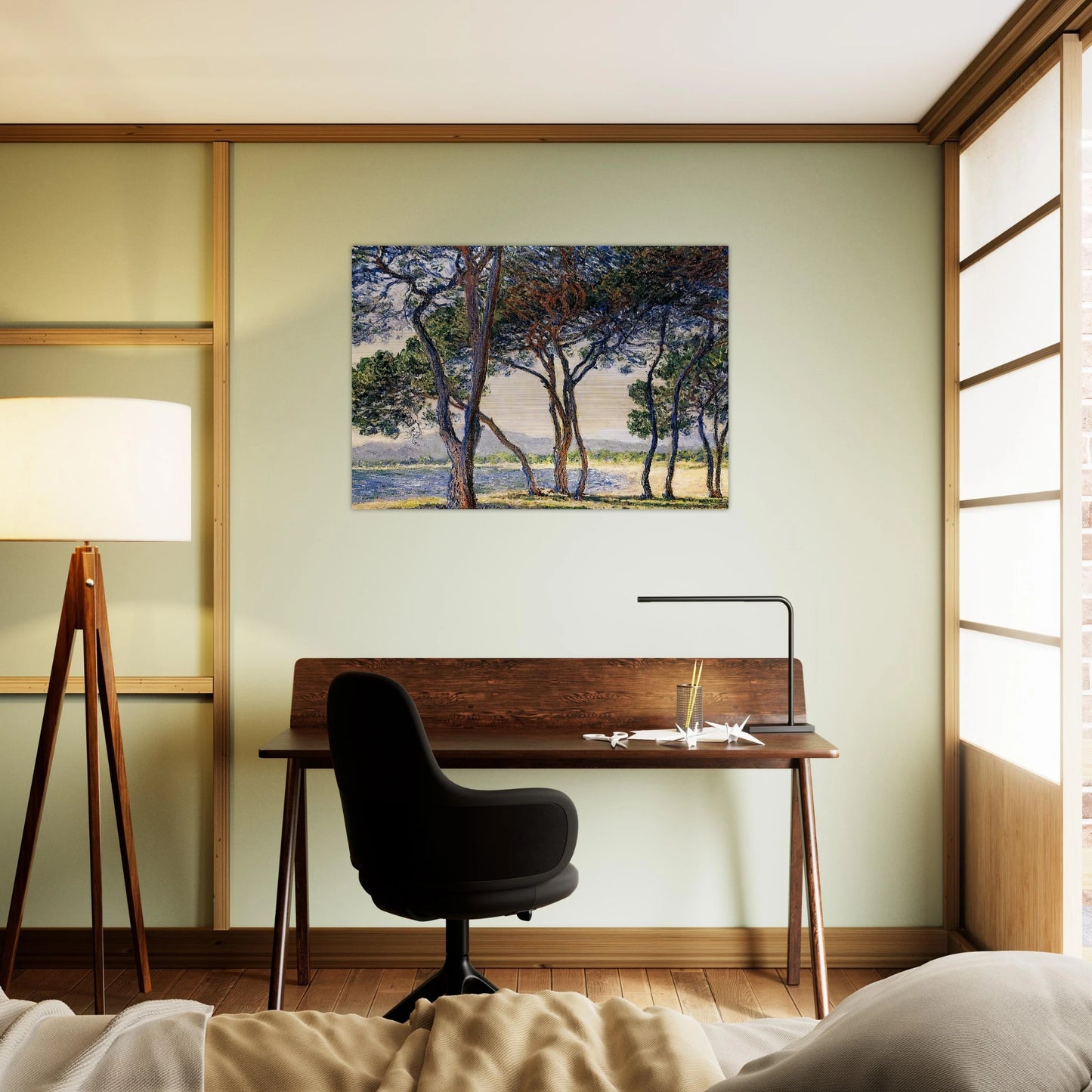 Trees by the Seashore at Antibes - claude monet Brushed Aluminum Print - 70x100 cm / 28x40 inches | claude monet Aluminum Print | claude monet Prints