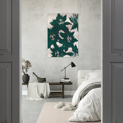 Poinsetta - Andy Warhol Brushed Aluminum Print - 70x100 cm / 28x40 inches | Andy Warhol Aluminum Print | Andy Warhol Prints