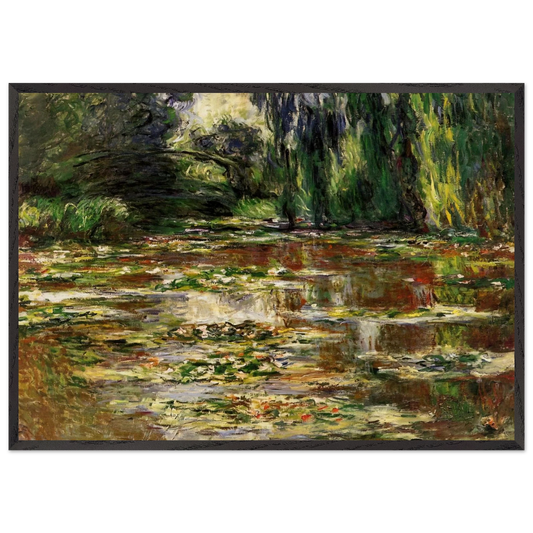 The Japanese Bridge The Bridge over the Water-Lily Pond - claude monet 70x100 cm / 28x40 inches Framed Art Print – Black Wooden Frame