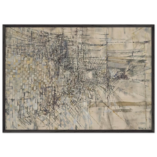 La Garde Des Anges - 1950 - Maria Helena Vieira da Silva 70x100 cm / 28x40 inches Framed Art Print – Black Wooden Frame
