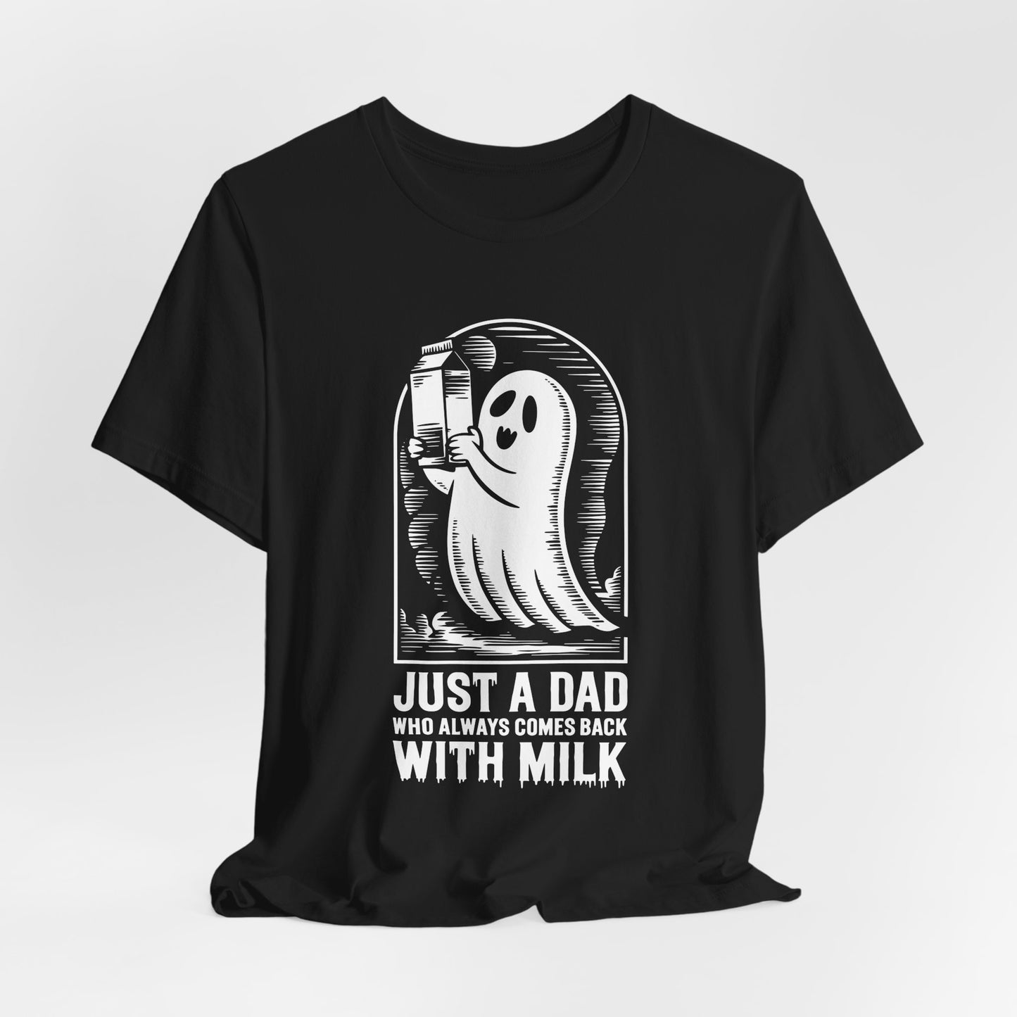 just un père qui revient toujours avec du lait t-shirt Halloween - T-shirt unisexe en jersey à manches courtes