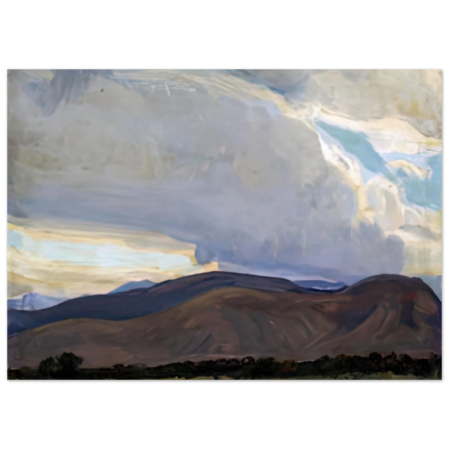 Maynard Dixon - STORM FROM THE SIERRA 1937 Wall art - 30x45 cm / 12x18 inches - Premium Wooden Framed Poster With Fine Art Paper-canvas - Black frame