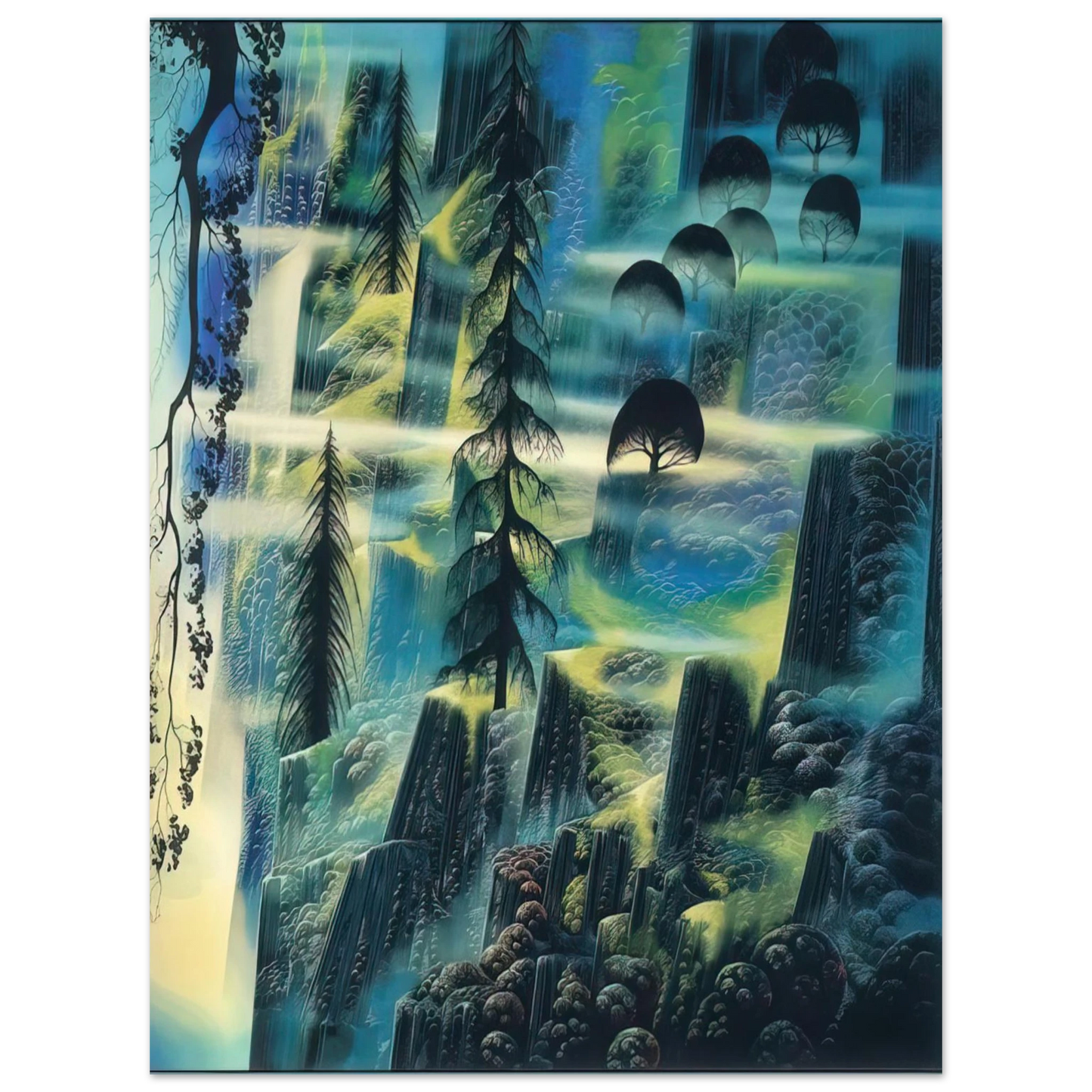 Eyvind Earle - Where Eagles Fly  75x100 cm / 30x40inches Fine Art Poster