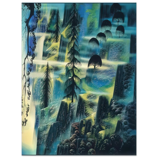 Eyvind Earle - Where Eagles Fly  75x100 cm / 30x40inches Fine Art Poster