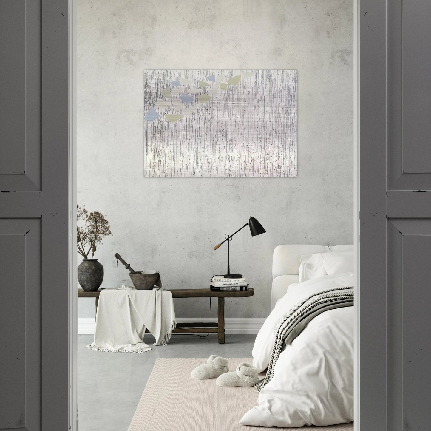 Pale colors on runs - Abstract Expressionism - Robert Goodnough Brushed Aluminum Print - 70x100 cm / 28x40 inches | Robert Goodnough Aluminum Print | Robert Goodnough Prints