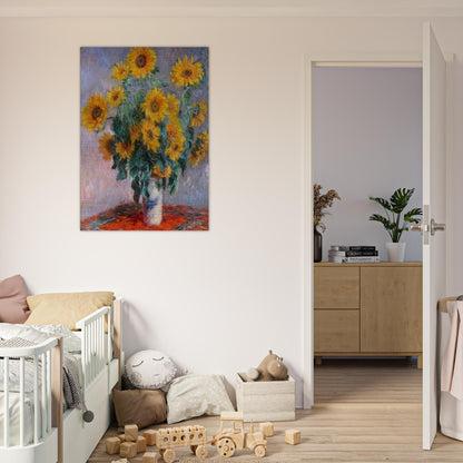 Bouquet of Sunflowers - claude monet Brushed Aluminum Print - 70x100 cm / 28x40 inches | claude monet Aluminum Print | claude monet Prints