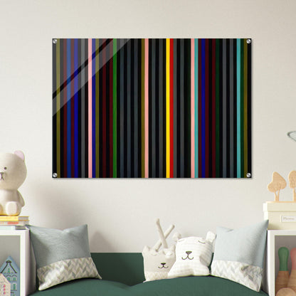 Black Grey Beat - 1964 - Gene Davis Acrylic Print - 70x100 cm / 28x40″ inches