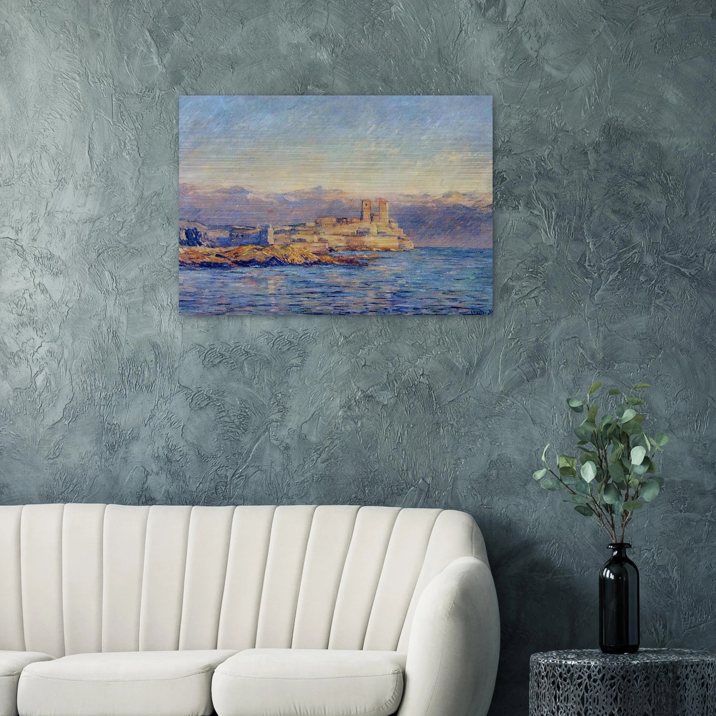 The Castle in Antibes - claude monet Brushed Aluminum Print - 70x100 cm / 28x40 inches | claude monet Aluminum Print | claude monet Prints