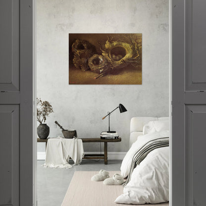 Still Life with Three Birds Nests - Vincent van Gogh Brushed Aluminum Print - 70x100 cm / 28x40 inches | Vincent van Gogh Aluminum Print | Vincent van Gogh Prints