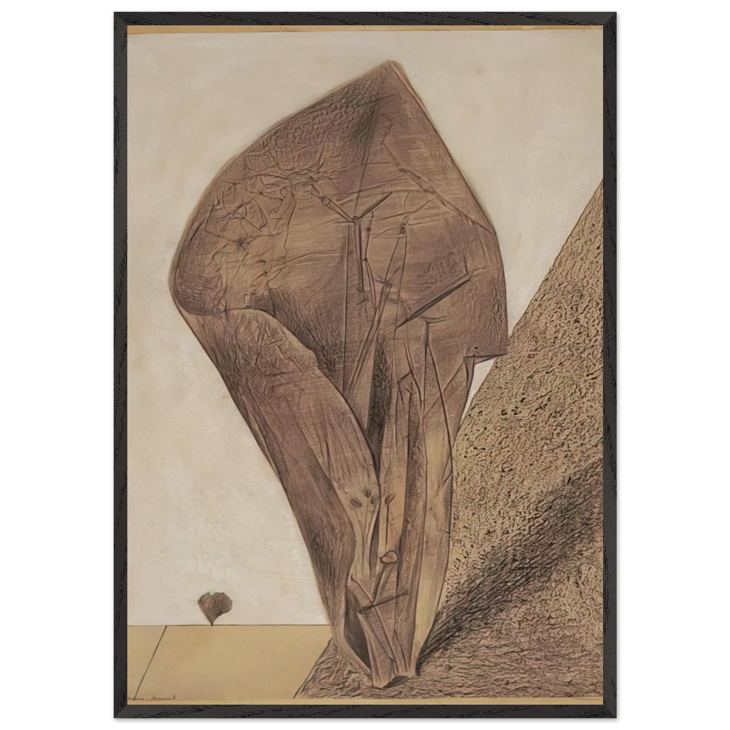 She keeps her secret - Max Ernst 70x100 cm / 28x40 inches Framed Art Print – Black Wooden Frame