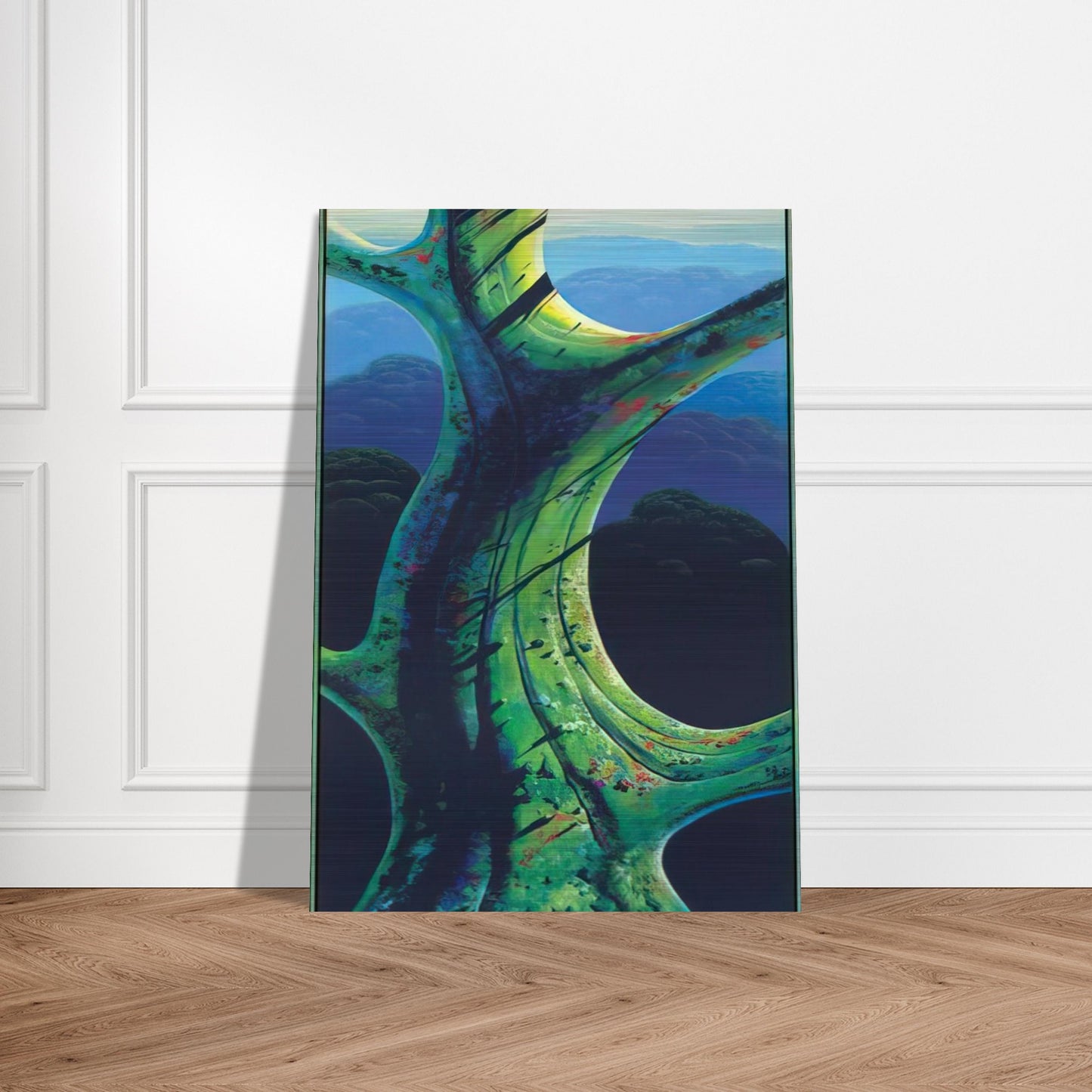 Sky Reach - Eyvind Earle Brushed Aluminum Print - 70x100 cm / 28x40 inches | Eyvind Earle Aluminum Print | Eyvind Earle Prints