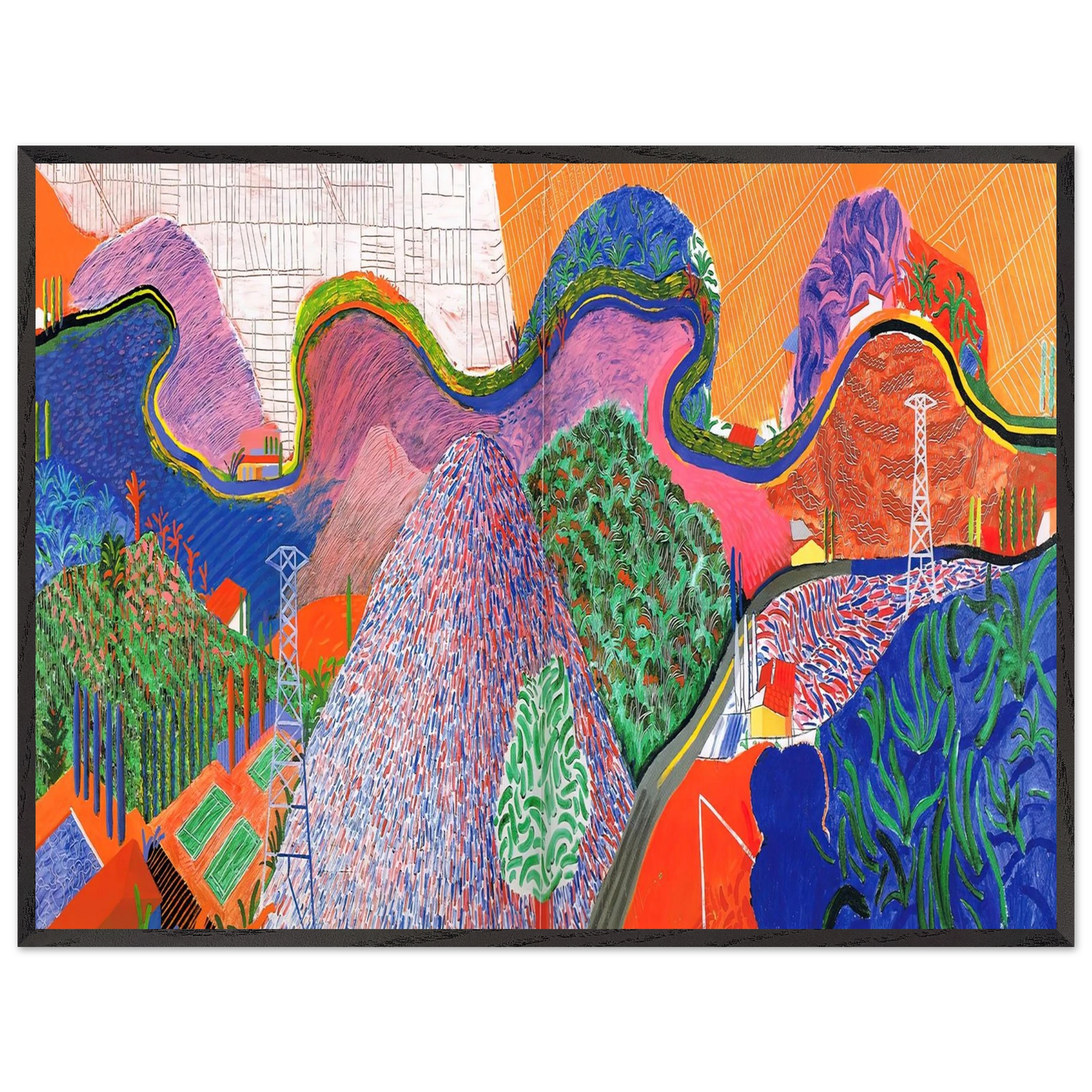 David Hockney - David Hockney Wall art - 45x60 cm / 18x24 inches - Premium Wooden Framed Poster With Fine Art Paper-canvas - Black frame